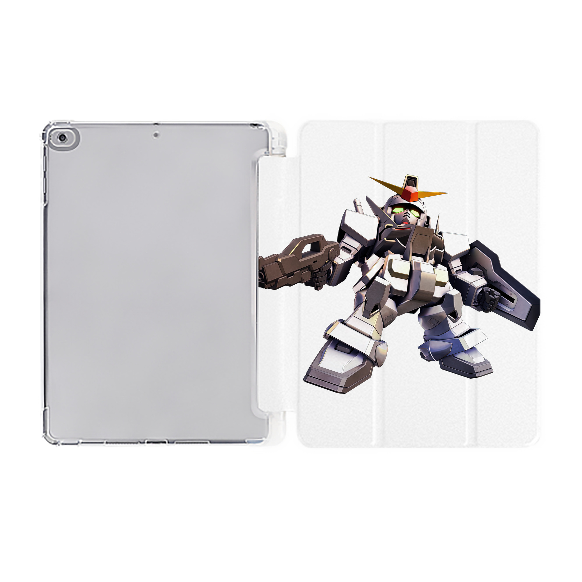 （画像用） 機動戦士ガンダム Mobile Suit Gundam IPad ケース ペン収納付き 三つ折りスタンド PUレザー×シリコン 対応機種9.5/10.5/10.9インチ